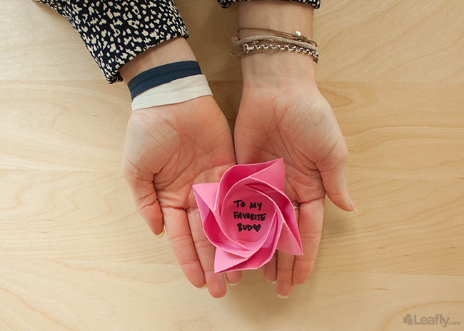 how to make an origami rose step 12
